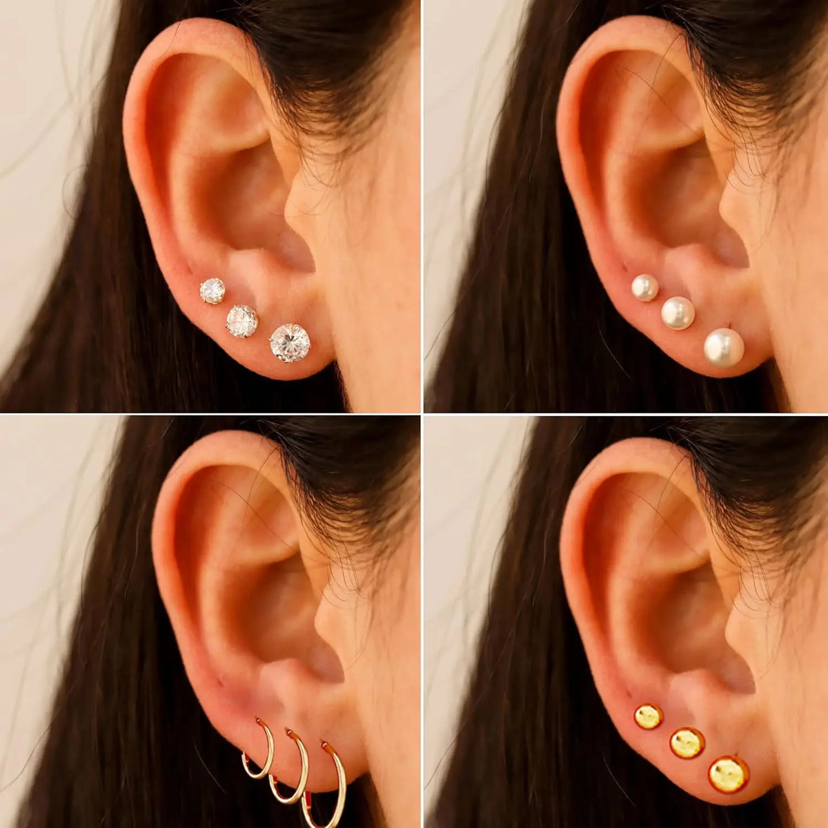 Gold Alloy Jewelry Set 7 Necklaces 17 Bracelets 5 Hoop Earrings 15 Stud Earrings 24 Knuckle Rings Gift