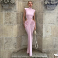 Cutout Ruched Long Gown Sexy Evening Gala Outfit