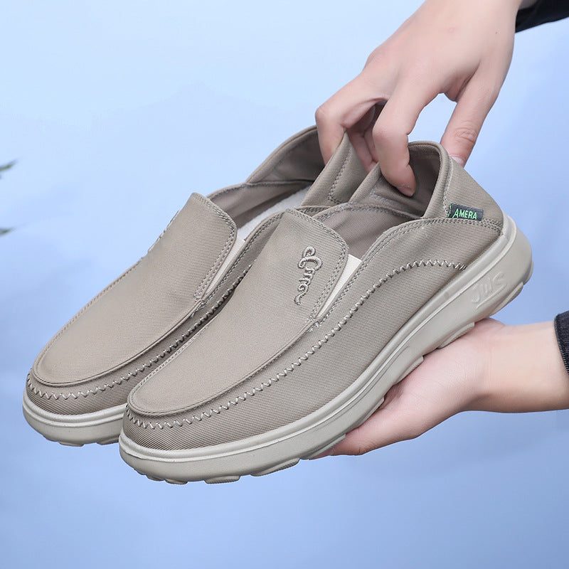 All-match Men's Shoes Casual Canvas Shoes Slip-on Non-slip Comfortable