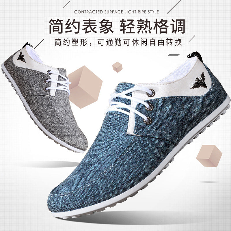 Men's Beanie Shoes Spring and Autumn Spot Sports Flat-Heeled Canvas Casual Low-Top Casual Shoes
