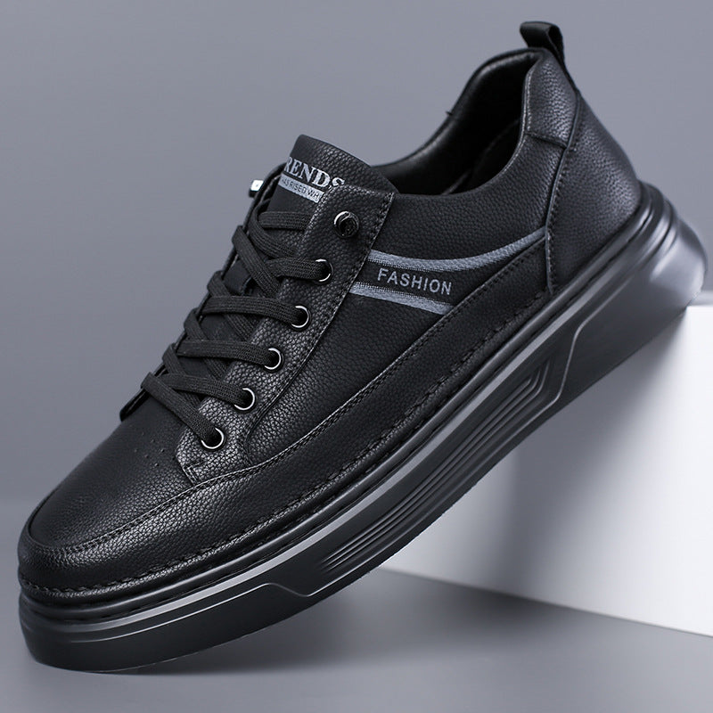 Bean Shoes Men's Casual Driving Shoes Soft Sole Fashion Leather Sneakers