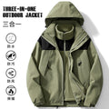 Three-In-One Windproof Mountaineering Jacket Winter Fashion Jacket with Stand Collar