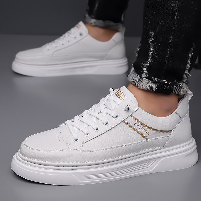 Bean Shoes Men's Casual Driving Shoes Soft Sole Fashion Leather Sneakers