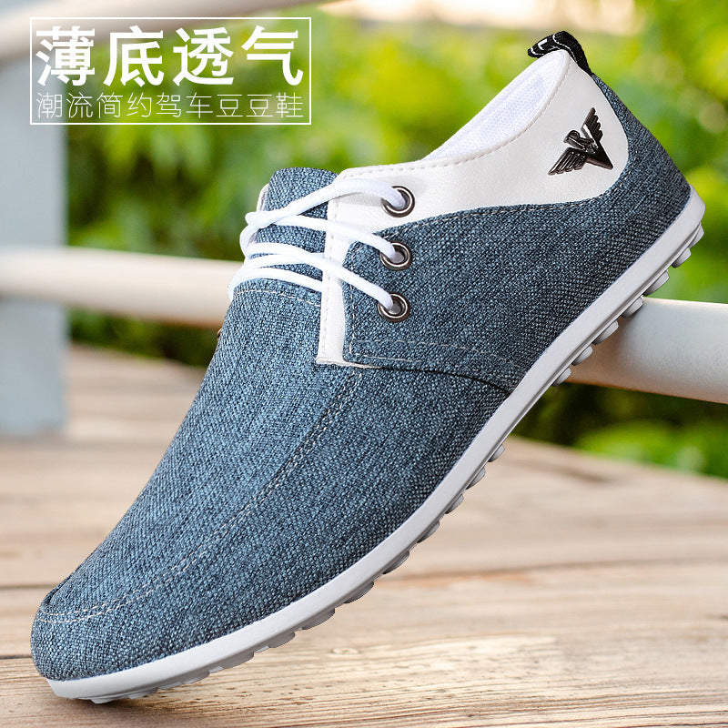 Men's Beanie Shoes Spring and Autumn Spot Sports Flat-Heeled Canvas Casual Low-Top Casual Shoes