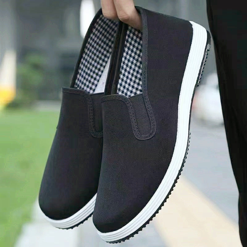 Casual Cloth Shoes Running Comfortable Breathable Soft Sole Wear-resistant Non-slip Black Cloth Shoes