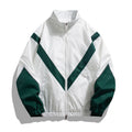 Reflective Patchwork Stand-Up Collar Jacket Spring and Autumn Loose Sports Casual Jacket for Men