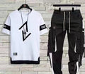 Short-Sleeved T-Shirt Men's Summer Thin Casual  Long Pants Men's set