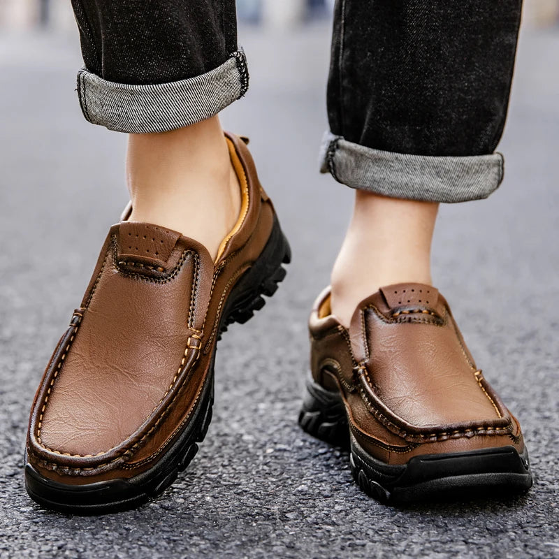 Brand Men Shoes High Quality Men's Casual Shoes Slip On Comfort Business Man Flats Shoes Outdoor Men Work Shoes