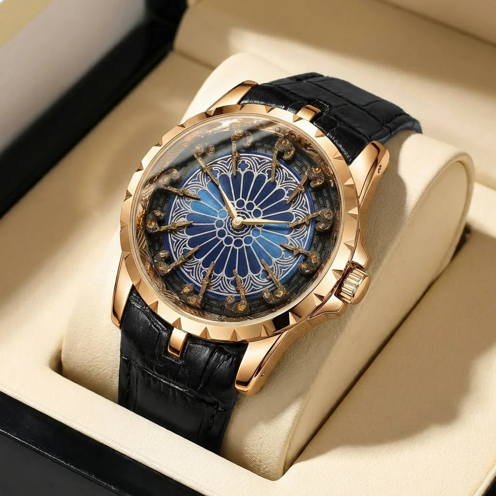 Retro Style  Practical Belt, Large Dial, Fully Automatic Quartz Watch for Men