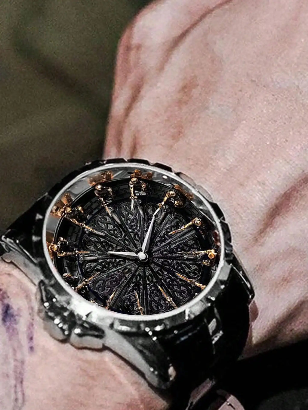 Retro Style  Practical Belt, Large Dial, Fully Automatic Quartz Watch for Men