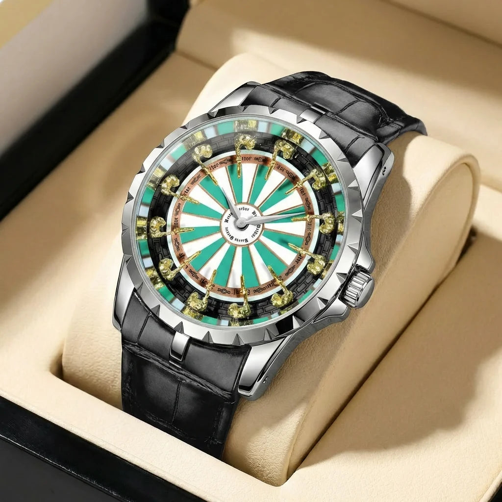 Retro Style  Practical Belt, Large Dial, Fully Automatic Quartz Watch for Men