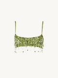 Sexy Tassel Sequins Vest Mini Skirt Women Crop Sling Vests