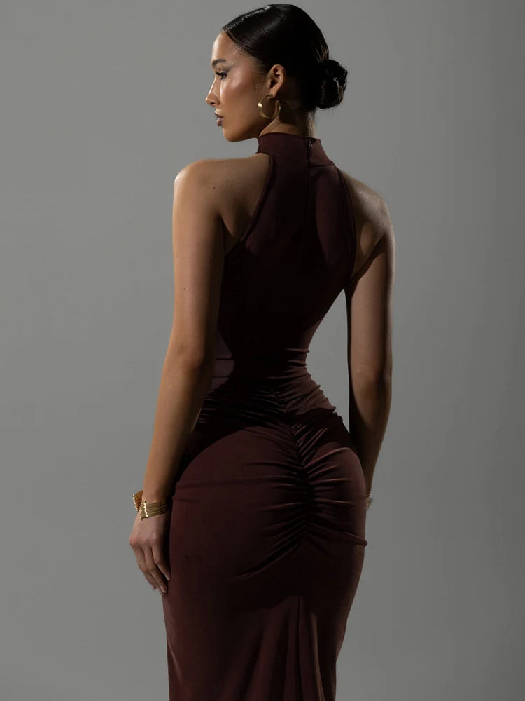 Slim High Waist Evening Club Party Split Long Dress