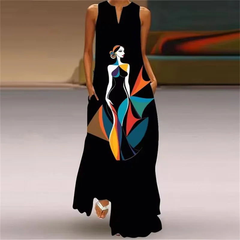 Summer Outdoor Street Fashion Women's Long Dress
