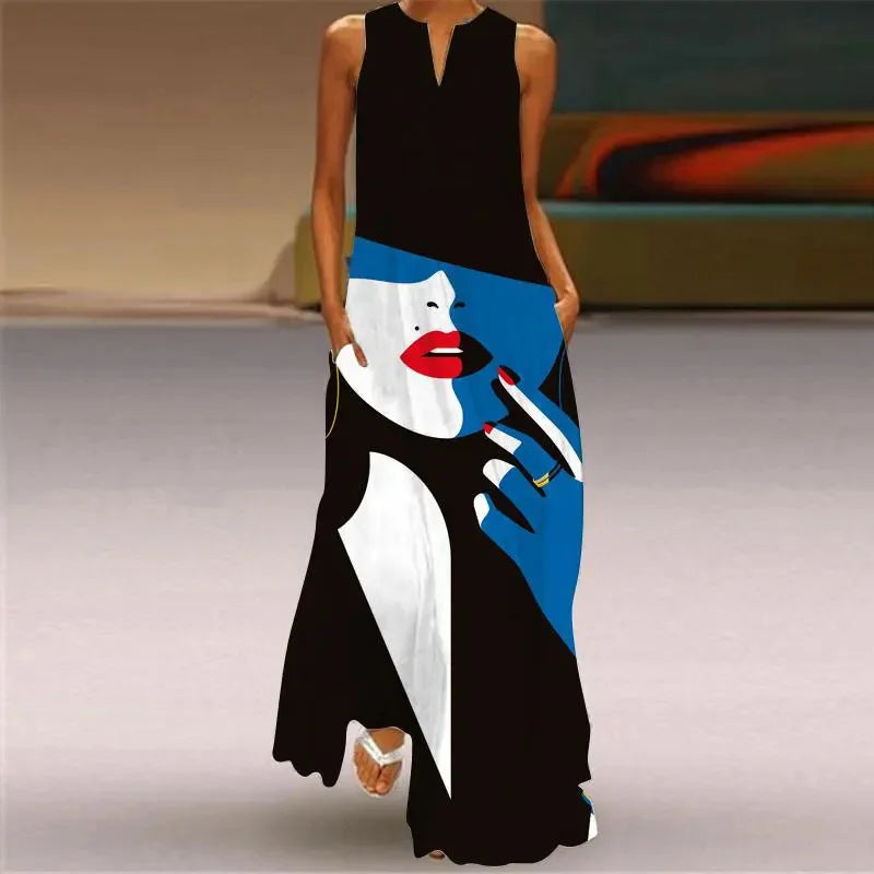 Summer Outdoor Street Fashion Women's Long Dress