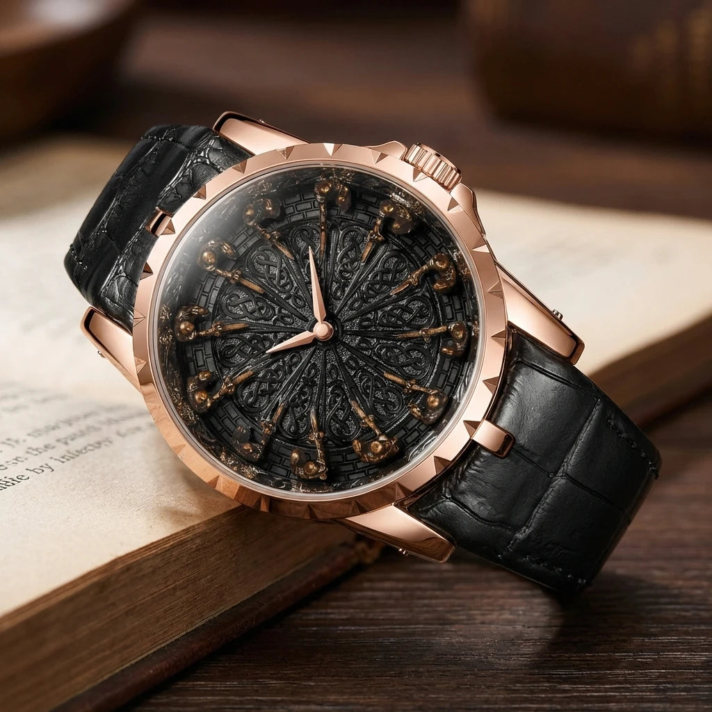 Retro Style  Practical Belt, Large Dial, Fully Automatic Quartz Watch for Men