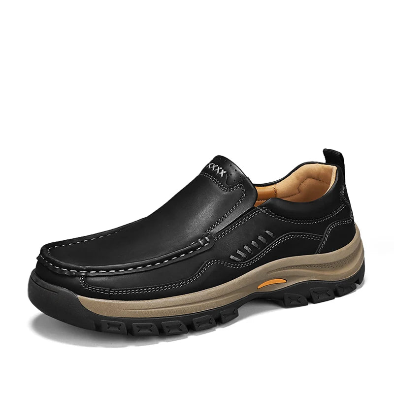 Brand Men Shoes High Quality Genuine Leather Men's Casual Shoes Slip On Comfort Business Man Flats Shoes Outdoor Men Work Shoes