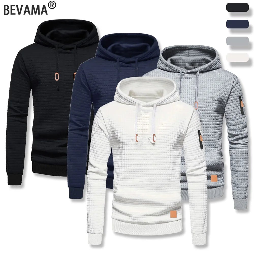 Men's Waffle Pattern Hoodie
