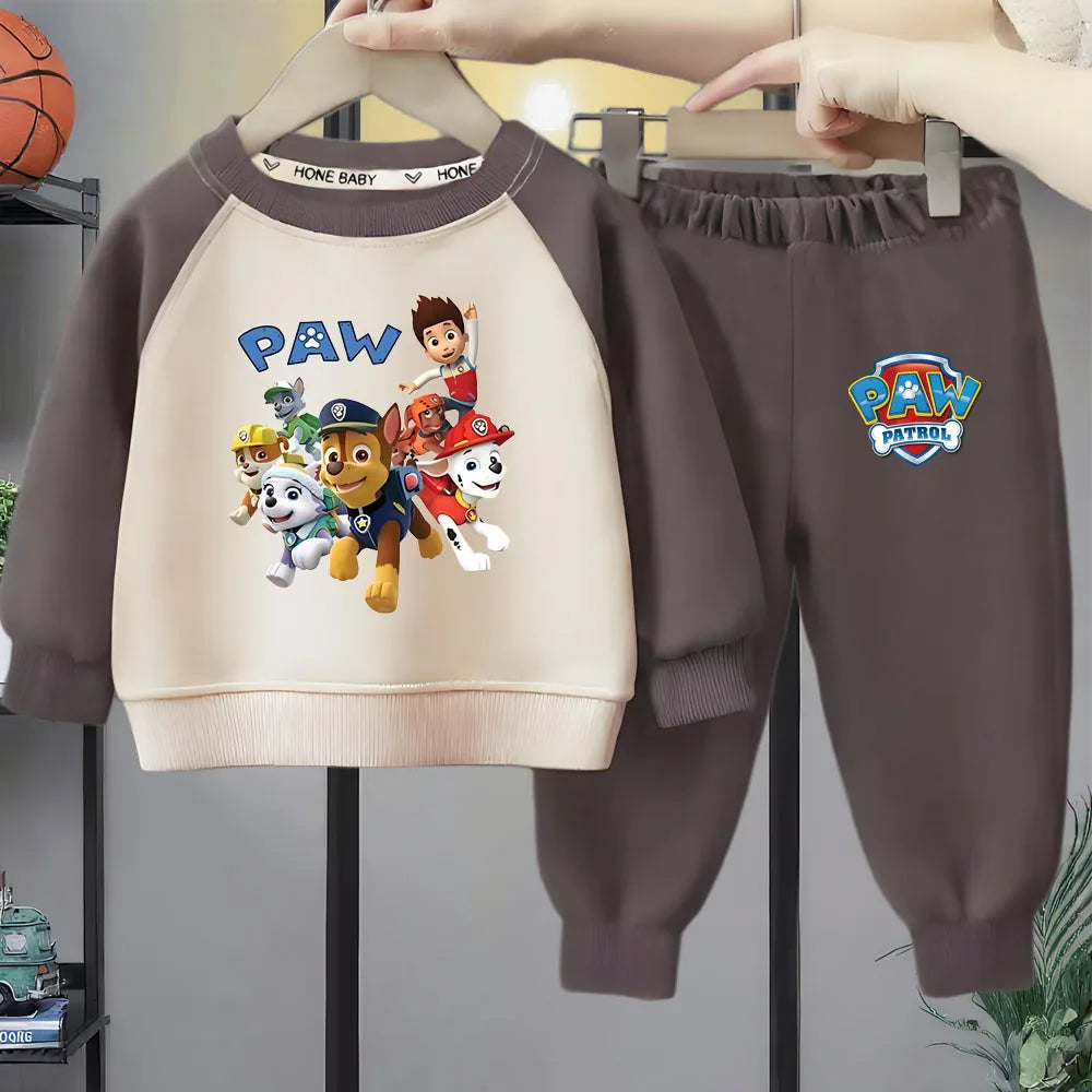 PAW Patrol Baby Boys O Neck Spliced Long Sleeve Hoodies Sets Kids Casual Sweatshirt and Sweatpant 2pcs Suit Spring/autumn New