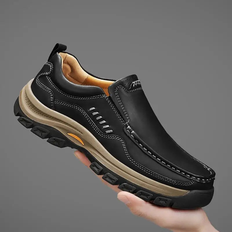 Brand Men Shoes High Quality Genuine Leather Men's Casual Shoes Slip On Comfort Business Man Flats Shoes Outdoor Men Work Shoes