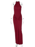 Slim High Waist Evening Club Party Split Long Dress