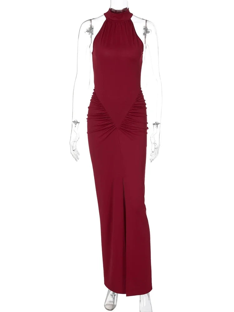 Slim High Waist Evening Club Party Split Long Dress