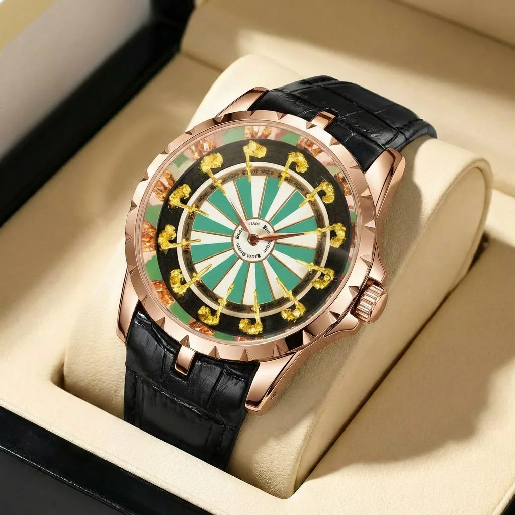 Retro Style  Practical Belt, Large Dial, Fully Automatic Quartz Watch for Men