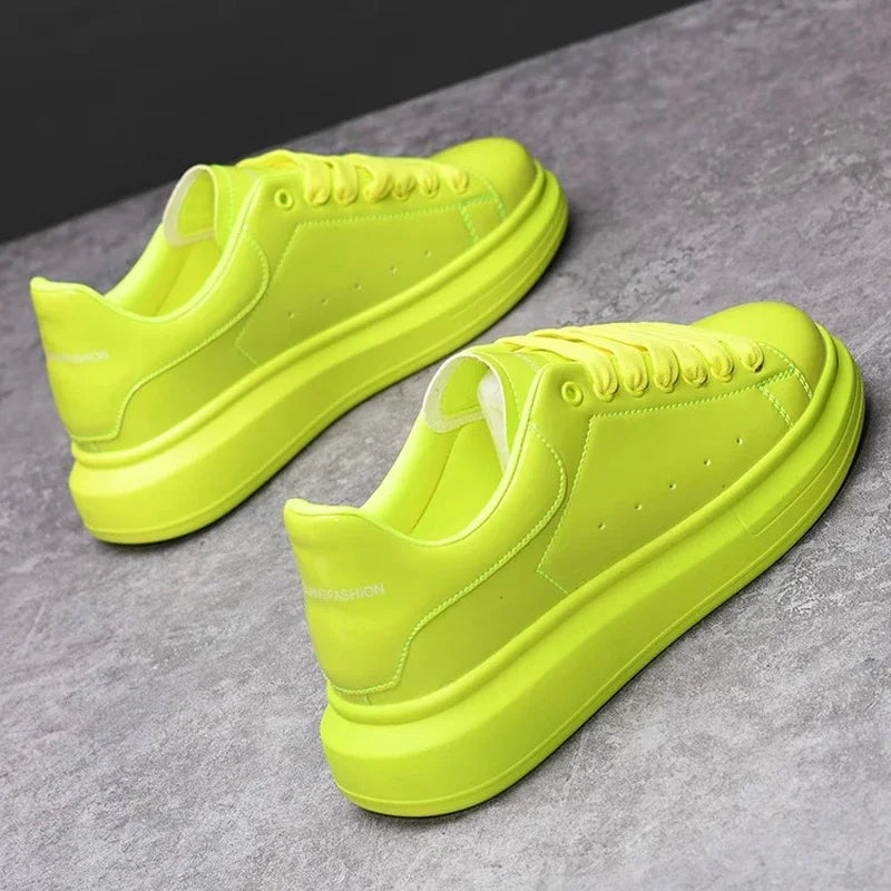 Brand Men's Shoes Black Glossy Casual Men Shoes White Fashion Couple Sneakers Man Shoes for Men
