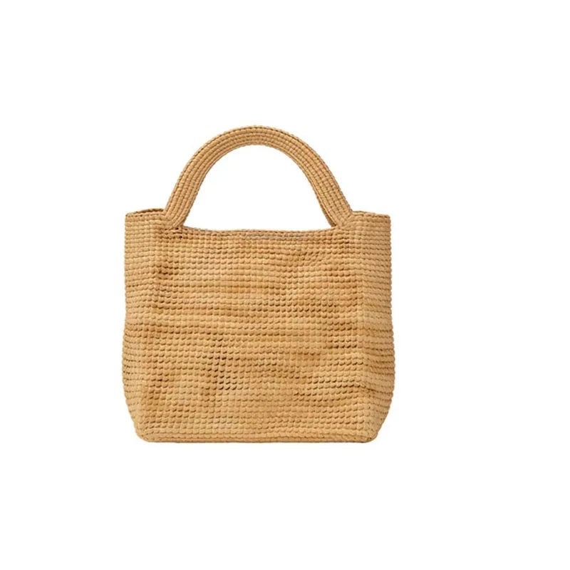 Retro Handmade Women Handbag Woven With Grass Versatile Women Bag Fashion Shoulder Bag Summer Beach Bag