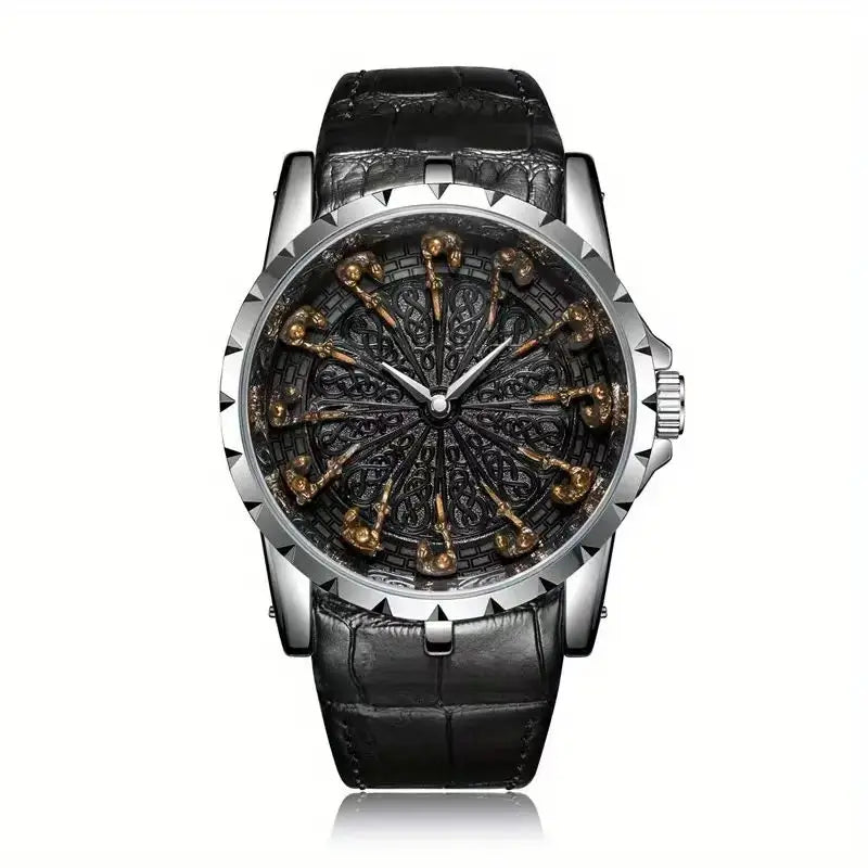 Retro Style  Practical Belt, Large Dial, Fully Automatic Quartz Watch for Men