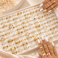 Hollow-Out Rings Set For Women Mix Style