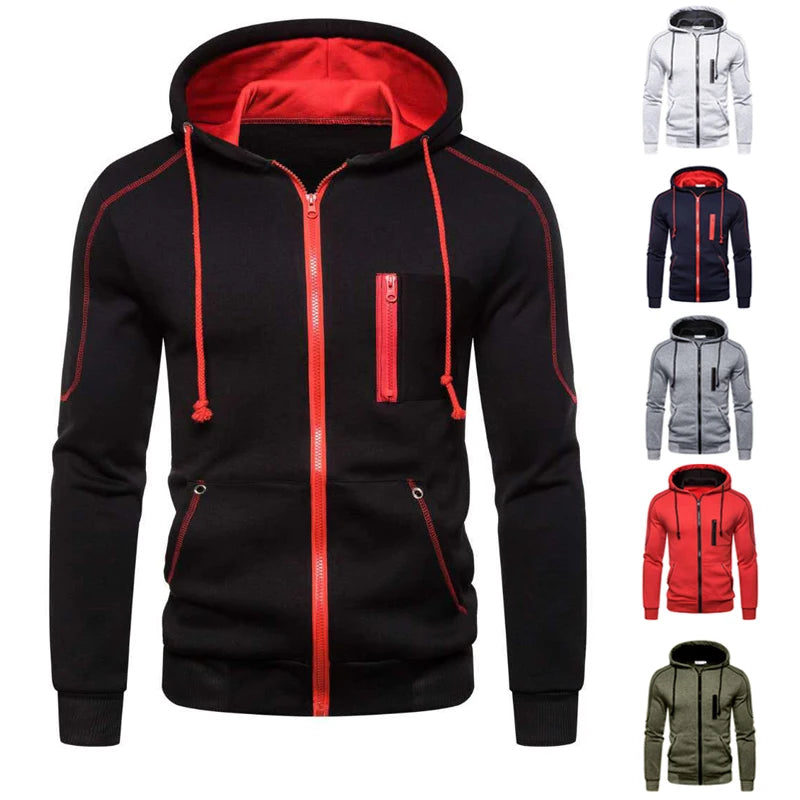 Men's Long Sleeve Zip Up Hoodie