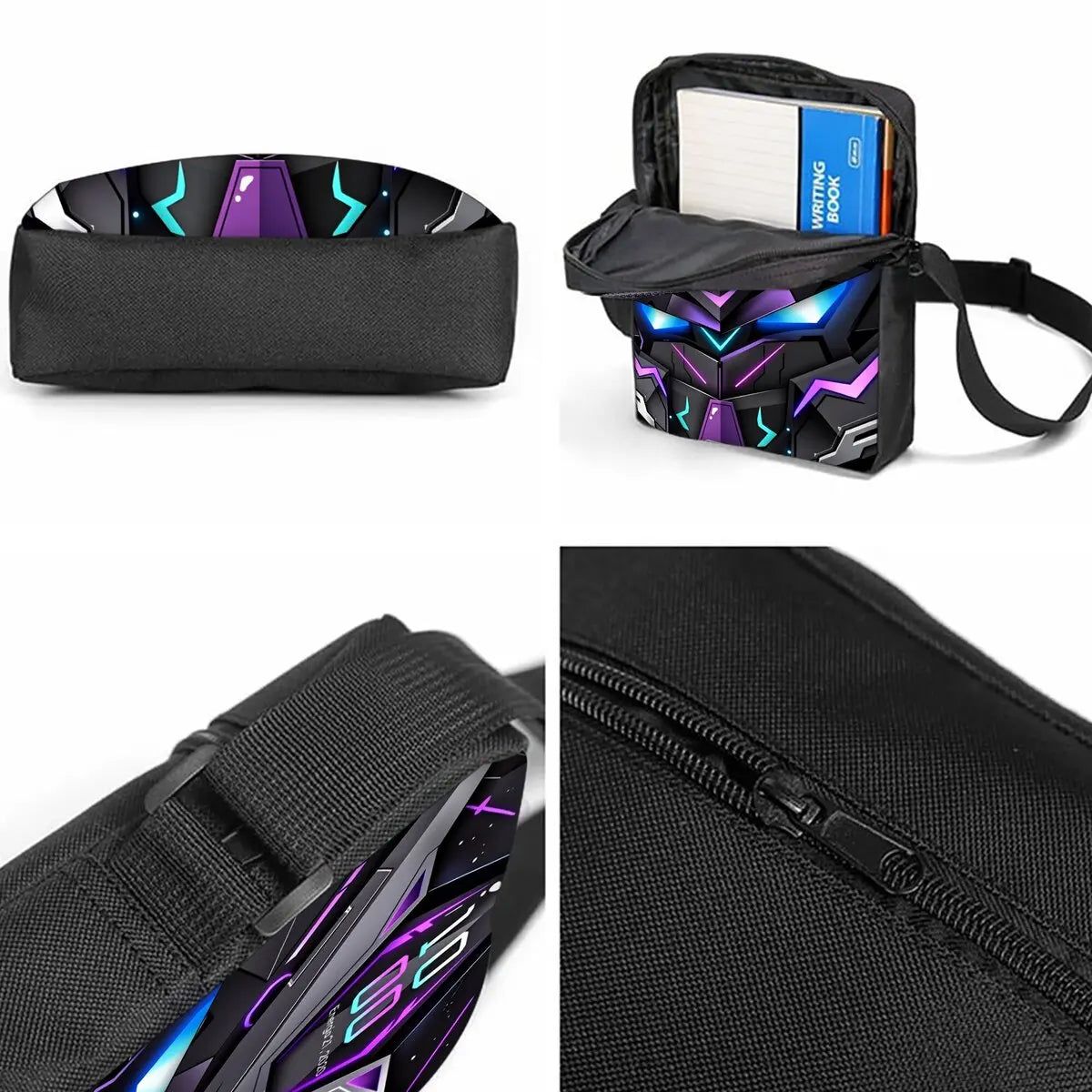 Mechanical Robots Print 3Pcs/Set Backpack with Messenger Bags ,Pencil Bags