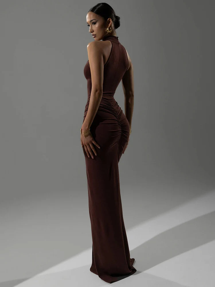 Slim High Waist Evening Club Party Split Long Dress